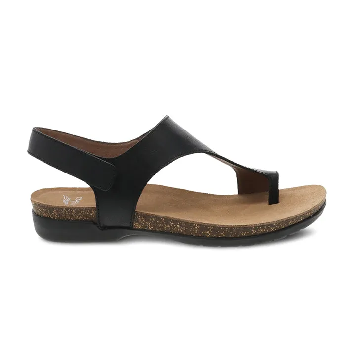 Open Steps Womens Dansko Reece Toe Loop Sandal Black