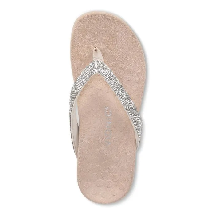 Womens Vionic Dillon Shine in Cream Sporty Buckle Closure