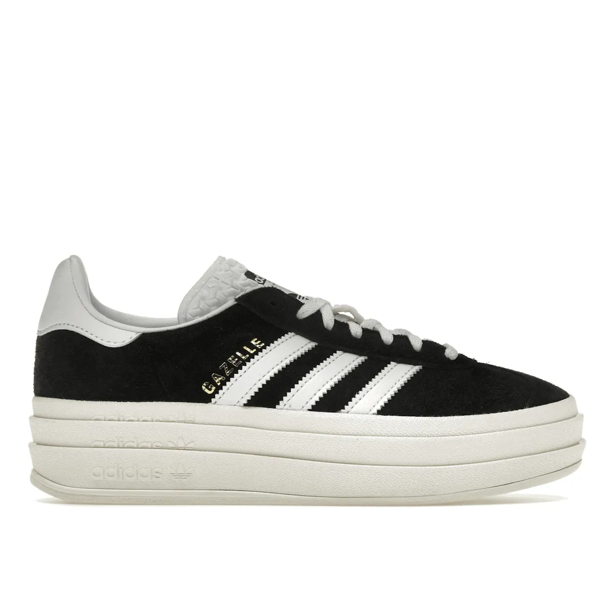 Adidas Gazelle Bold Core Black White clean design Flex Technology