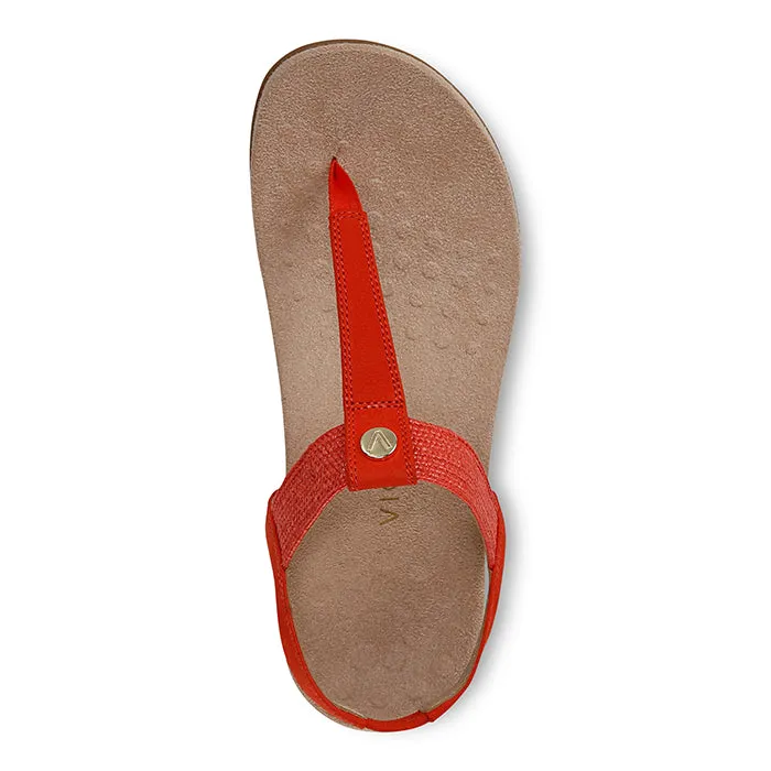 Flexible Travel Sandals Womens Vionic Brea in Cherry Tomato