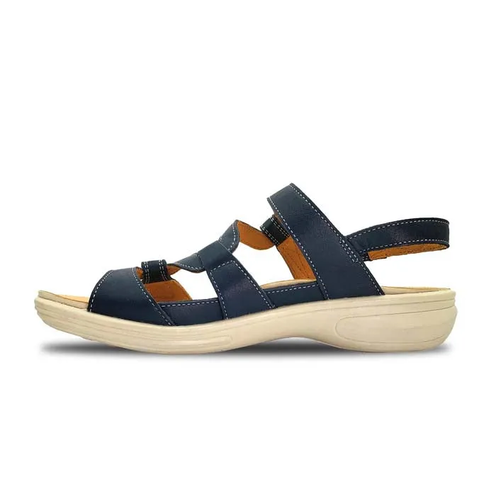 Comfortable Walk Chic Open-toe Shoes Womens Revere Emerald in Blue French