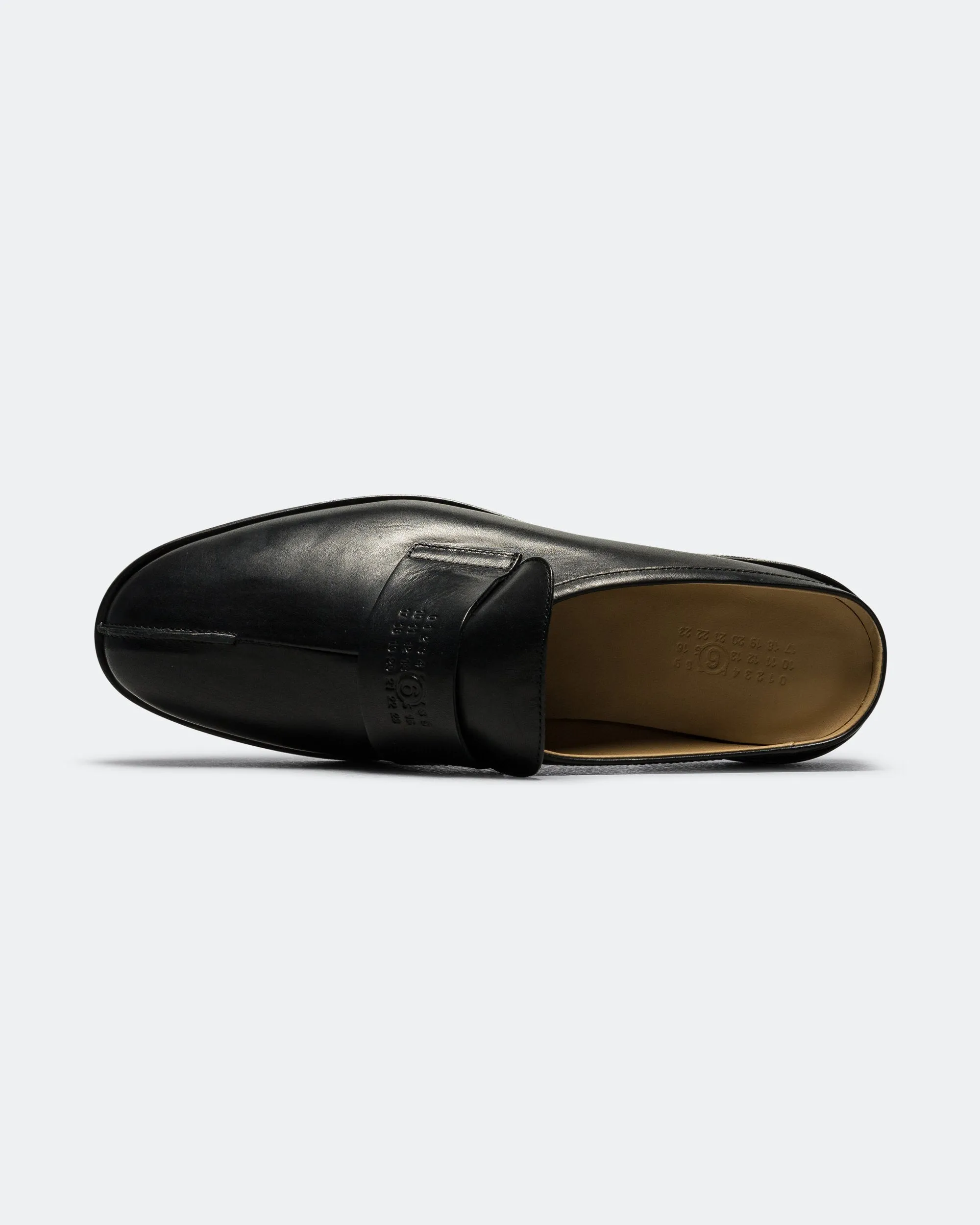 Shiny Leather Slipper - Black Orthopedic Support
