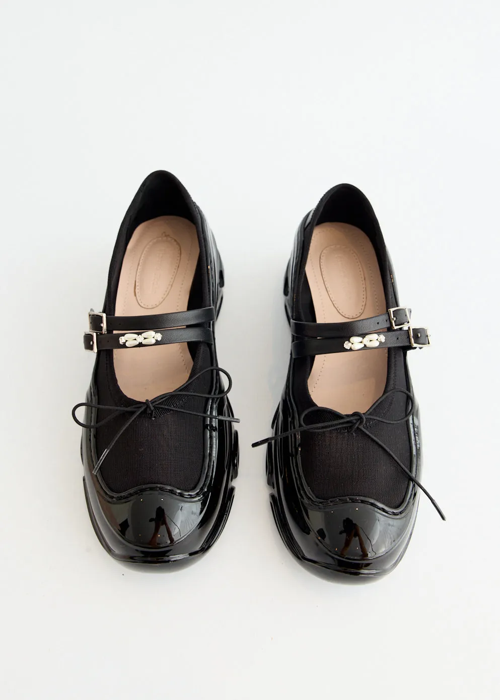 Casual Support Shockproof Heel Mesh Tracker Ballerinas With Embellishments