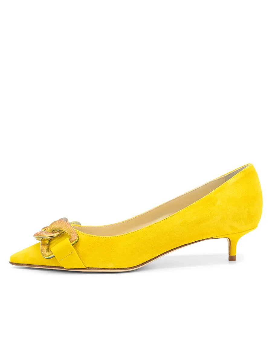 Bimmi Pointed Toe Kitten Heel Useful