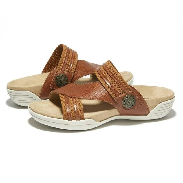 Stylish Go Sandal Straps Womens Halsa Desiree in Cognac