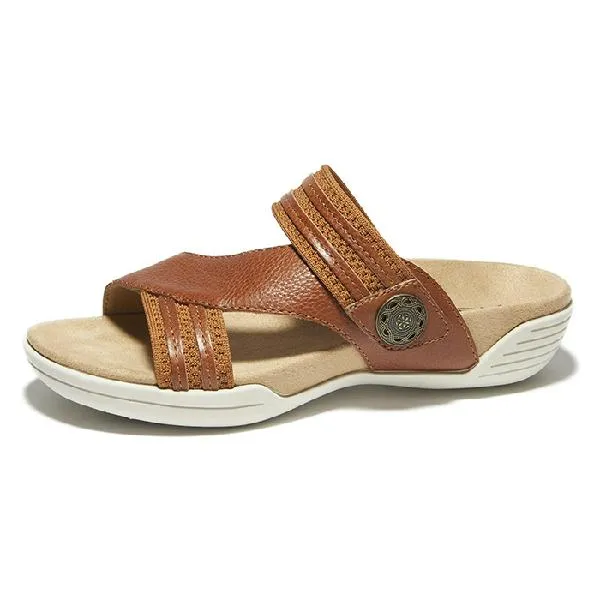 Snake Skin Chic Vacation Sandals Womens Halsa Desiree in Cognac