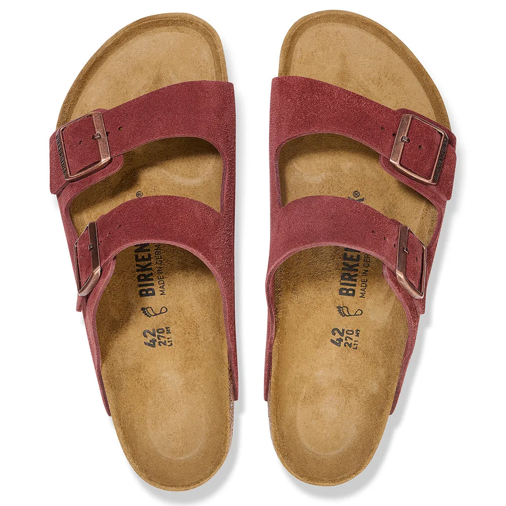 Womens Birkenstock Arizona Suede Narrow in Zinfandel Beach Footwear Playful Step