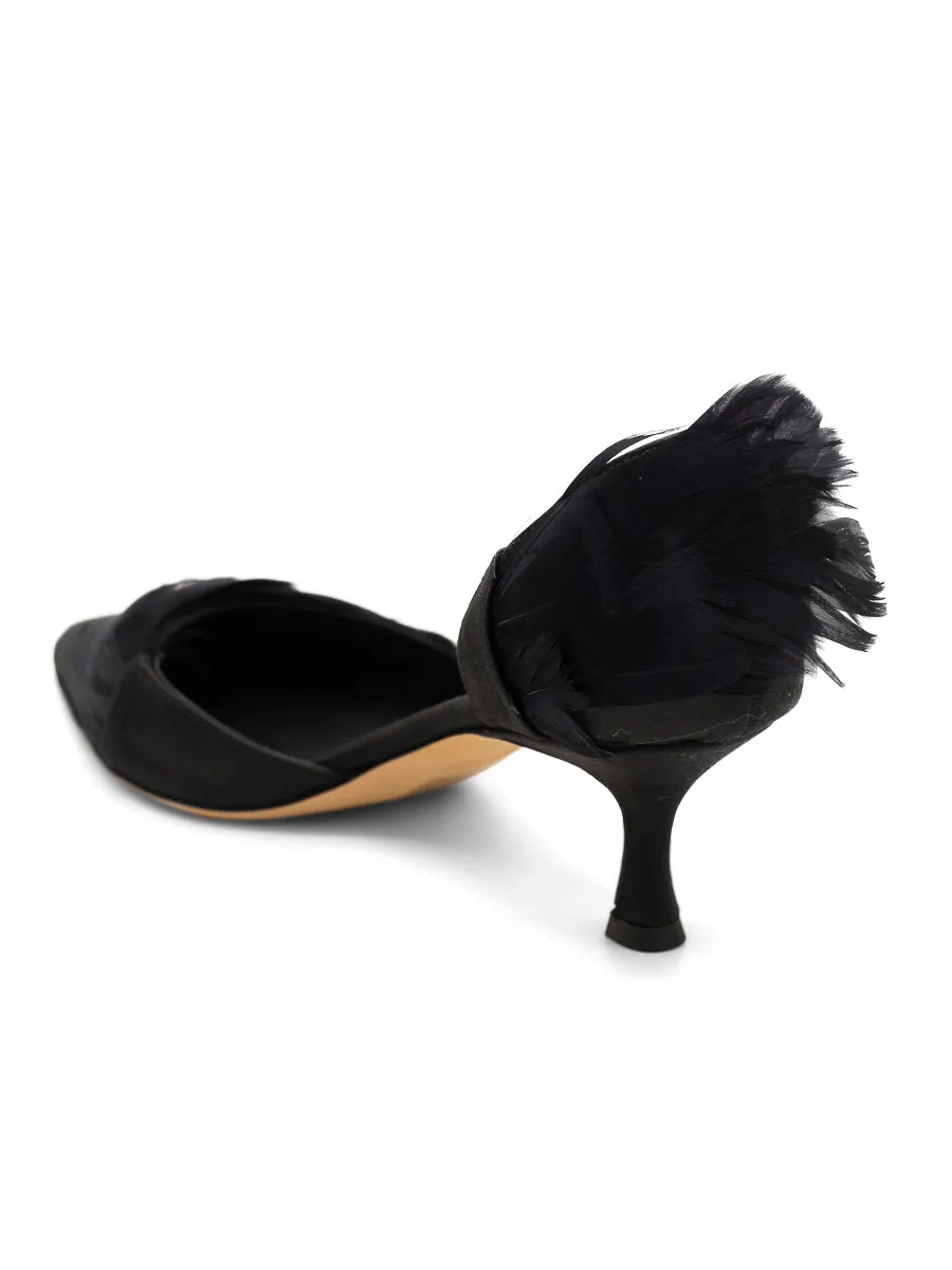 UV - resistant Lace-up Sofia d'Orsay Feather Heel