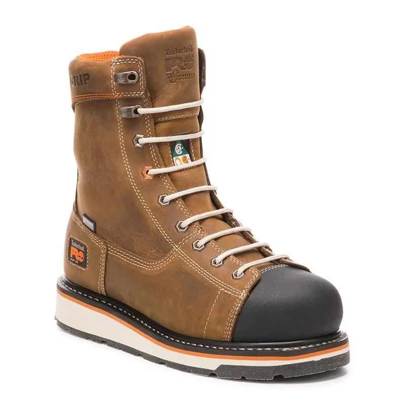 Gridworks Men's 8" Alloy Toe Leather Work Boots A12EZ Neutral palette Stud Look