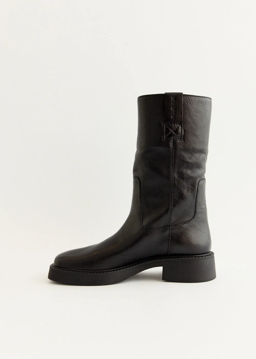 Fashion Layer Stability control Aron Raw Black Ankle Boots