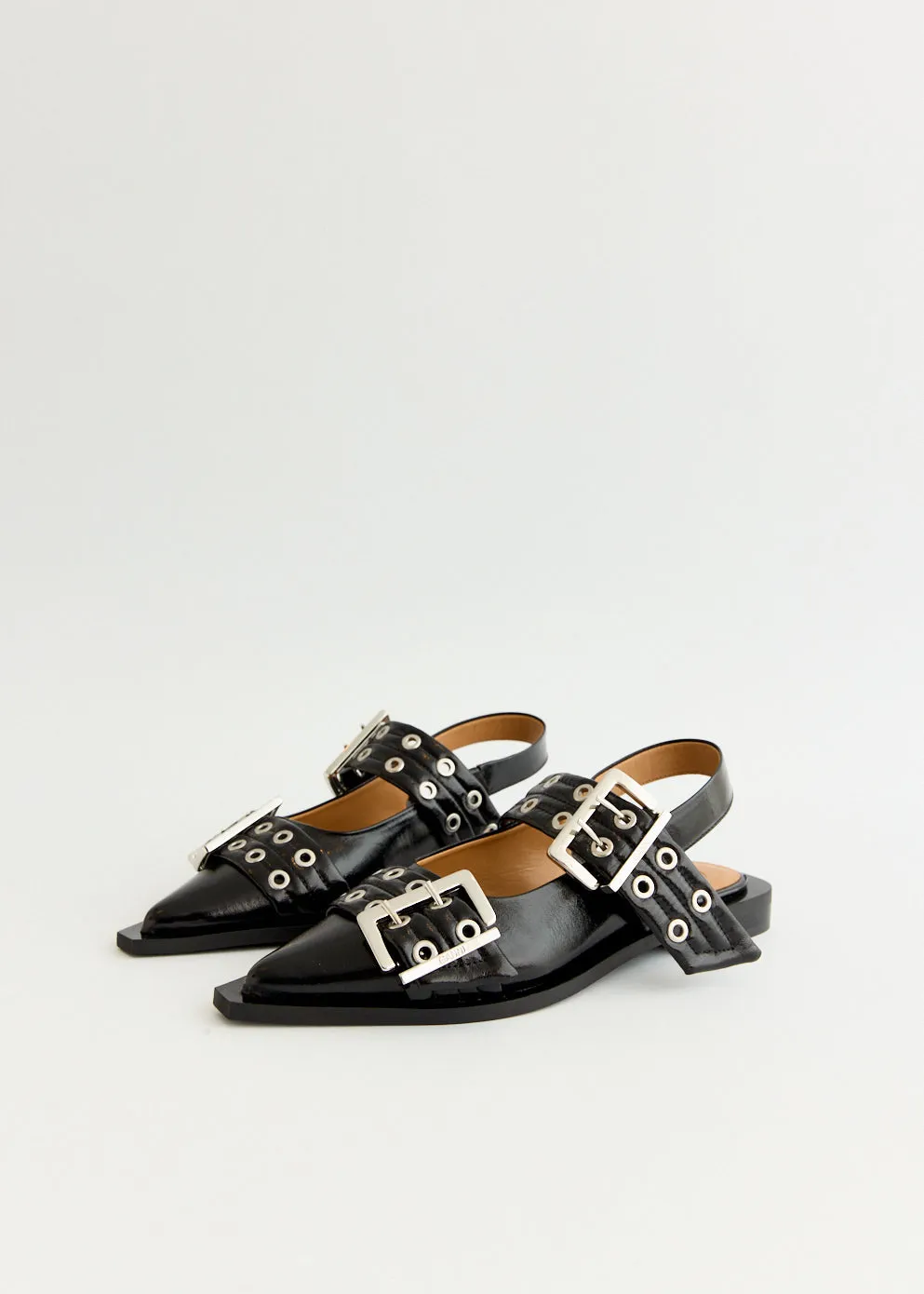 Chunky Buckle Ballerinas Gym Style
