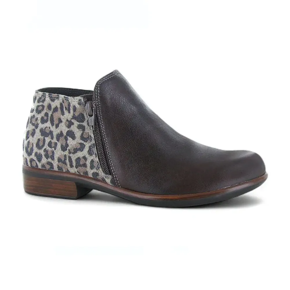 Helm Bootie (26030) - Cheetah Suede/Soft Brown Leather windy - weather