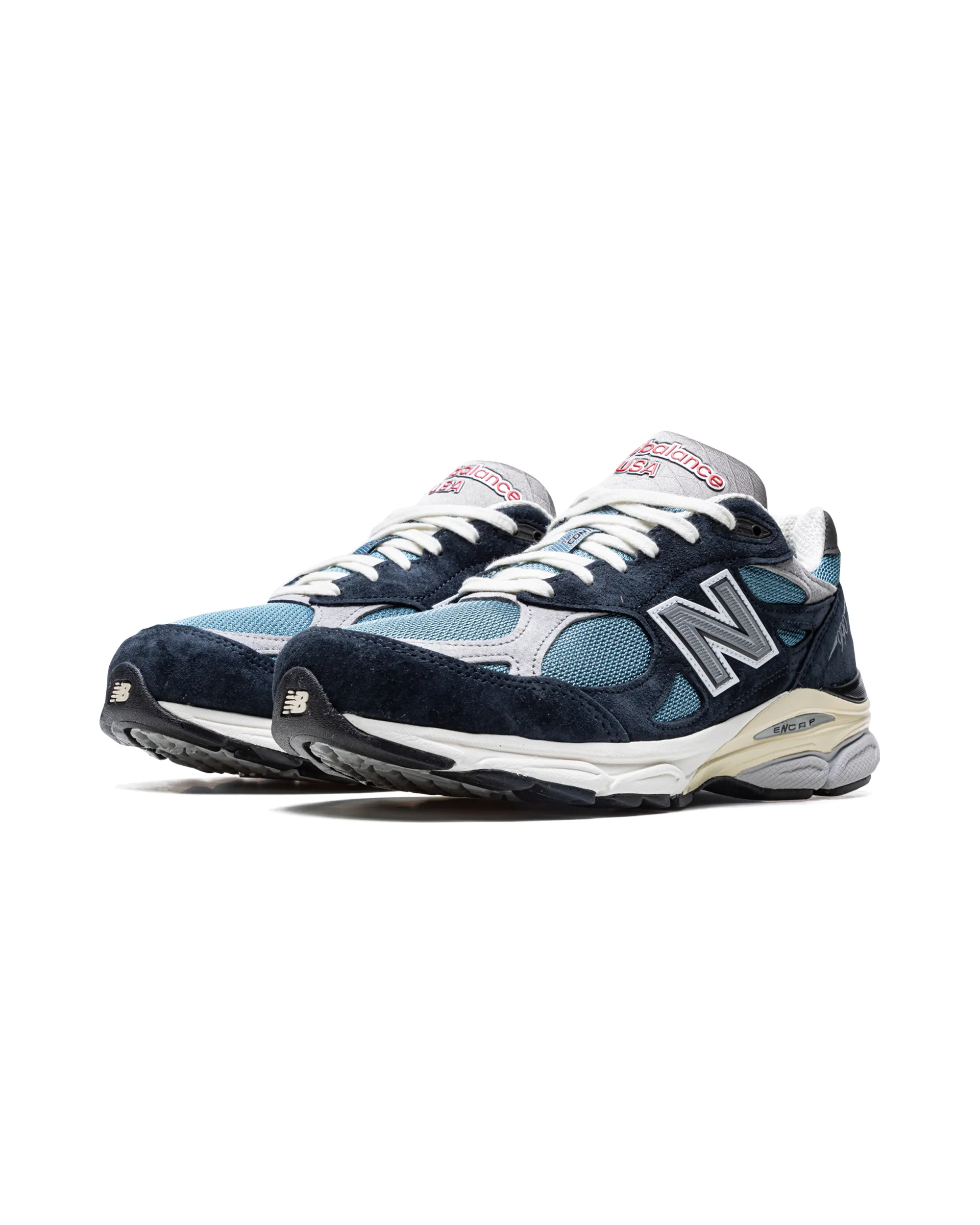 New Balance 990v3 MiUSA Teddy Santis Navy Castlerock Casual Fashion walking on trails