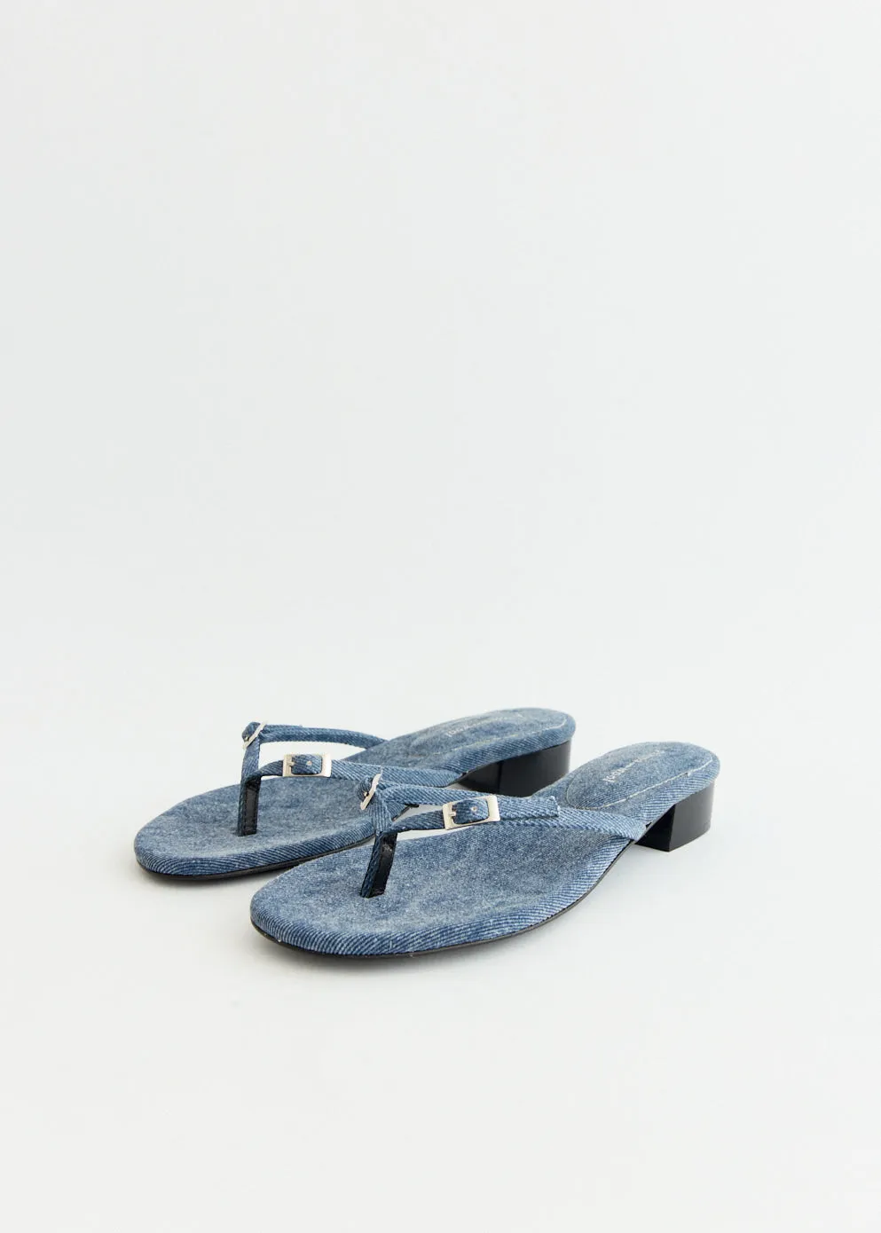 Non-Slip Grip Subtle Texture Mica Denim Sandals