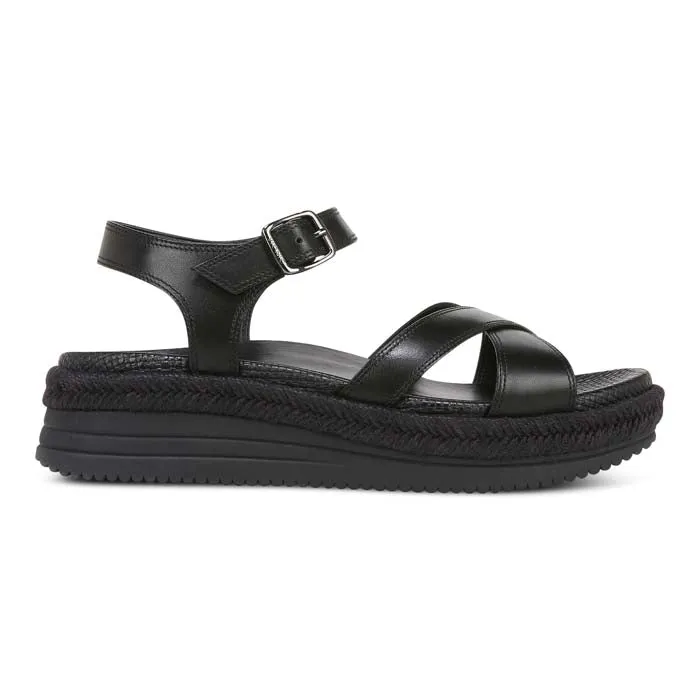 Womens Vionic Mar in Black Stretchable Straps Fashionable Beach Footwear