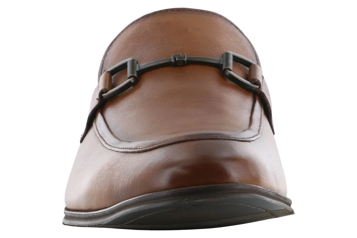 Steve Madden Aahron Tan Leather Dress Loafer Center Shade Prestige Fit