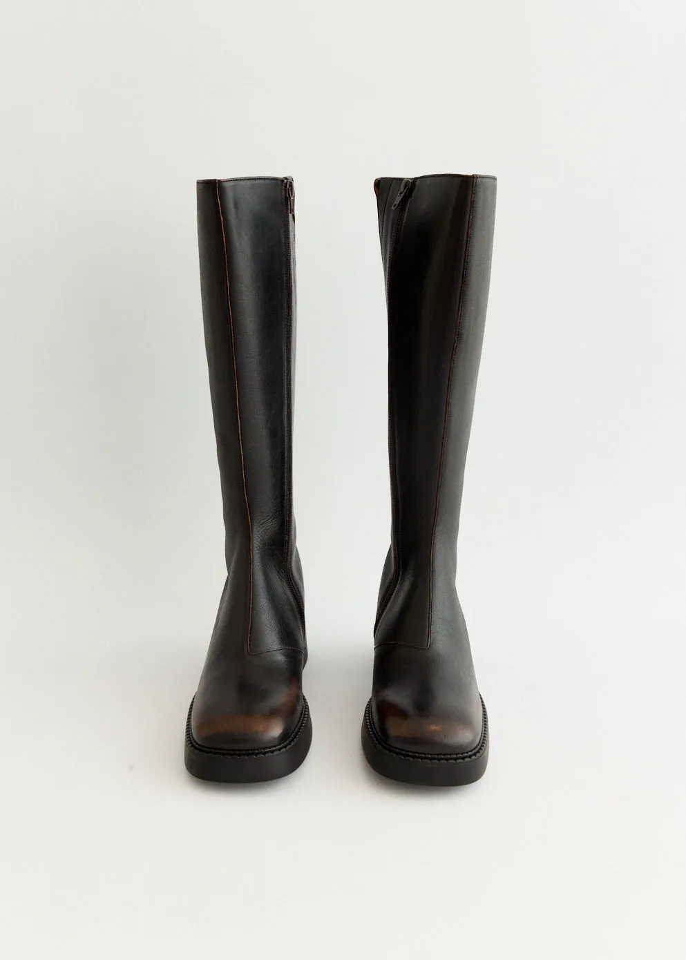 Yumi Brushed Brown Boots Comfort Socks