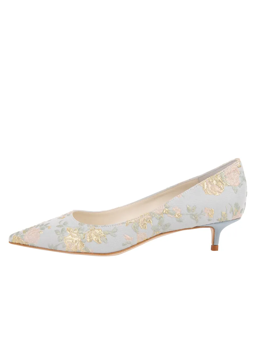 Plush traction Bryn Kitten Heel Brocade