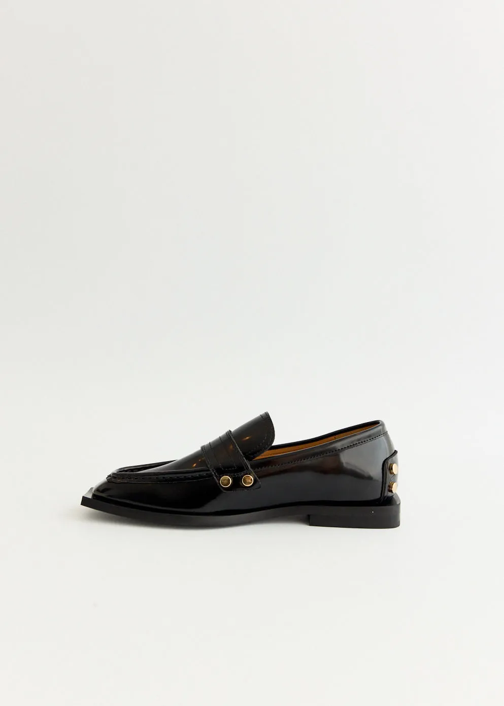 Gym Style Studs Square Toe Loafers