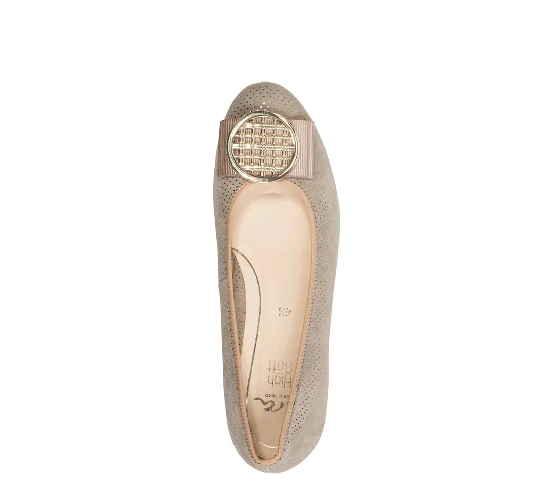 Bambi Women's Ornament Ballet Flat - Sand Special Occasion