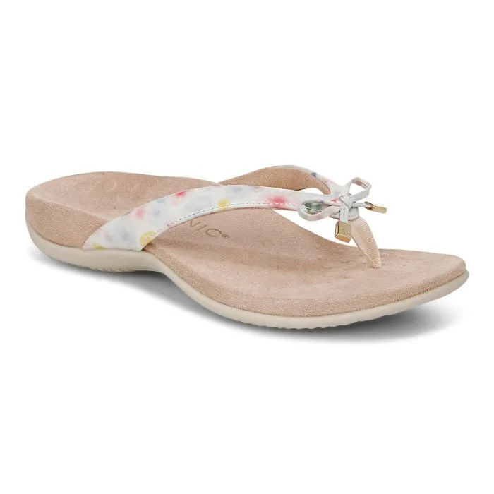 Womens Vionic Bella Toe Post Sandal in Cream Travel Footwear Work Light