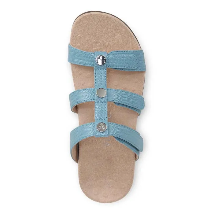 Womens Vionic Amber Slide in Captain'S Blue Flexible Beach Shoes Fashionable Beach Footwear