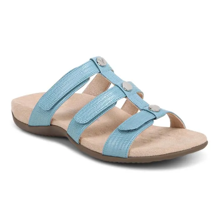 Wide Strap Womens Vionic Amber Slide in Captain'S Blue