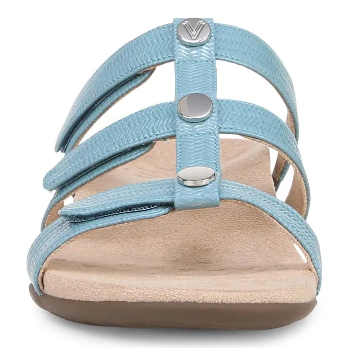Womens Vionic Amber Slide in Captain'S Blue Dressy Wear Elastic Straps