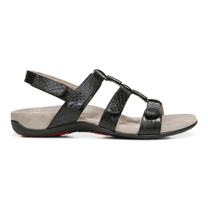 Women's Vionic Amber Adjustable Sandal Black Urban Chill Flexible