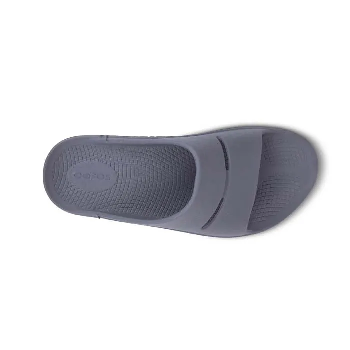 Womens Oofos Ooahh Slide in Slate adjustable shoes