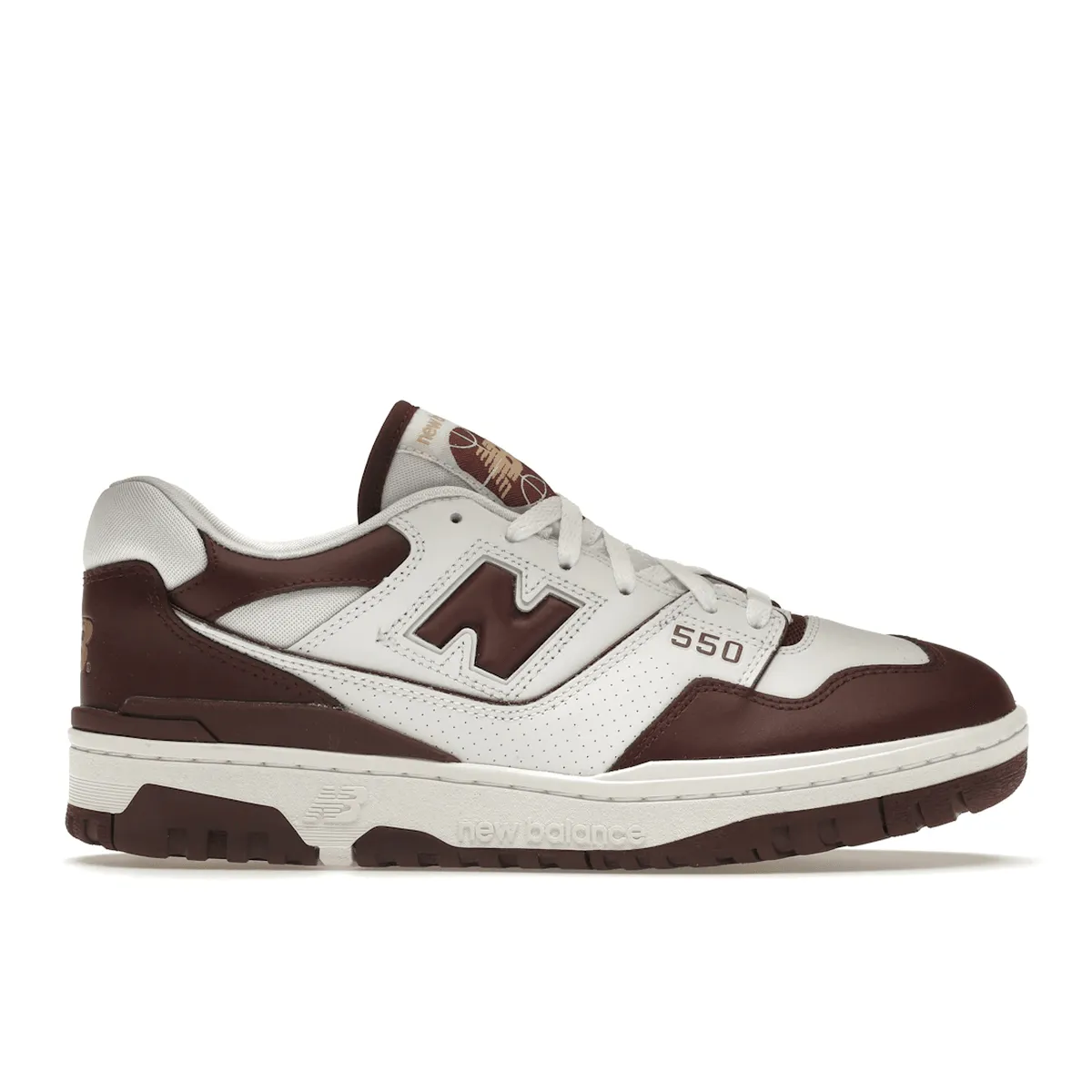 New Balance 550 White Burgundy Microperforated Vamp Run Flex