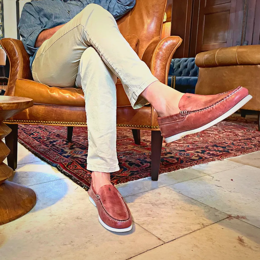 The Crimson Reds Venetian Loafer Shoe Durable Wear Ankle Strap