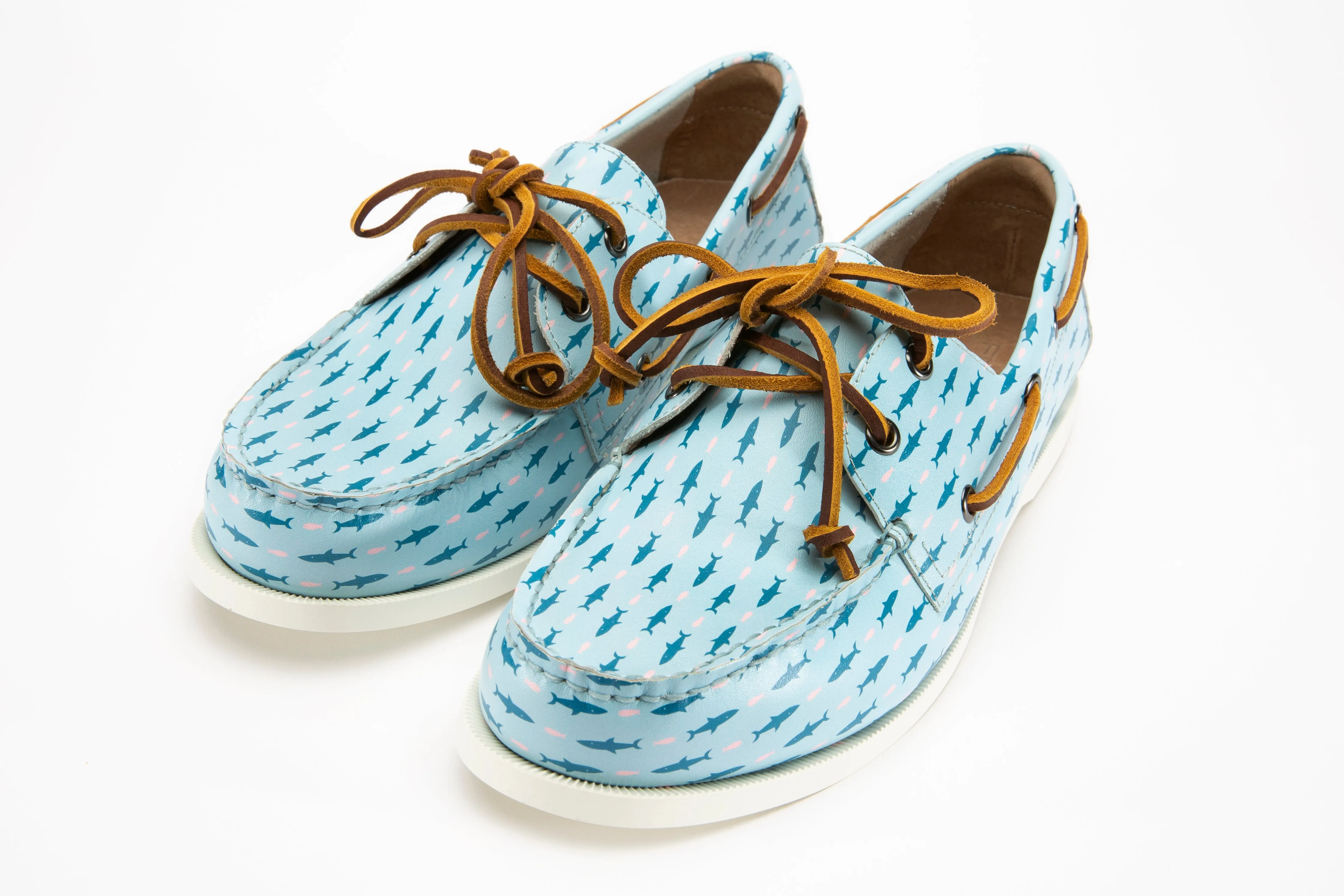Easy Packing The Pink and Blue Sharks Boat Shoe