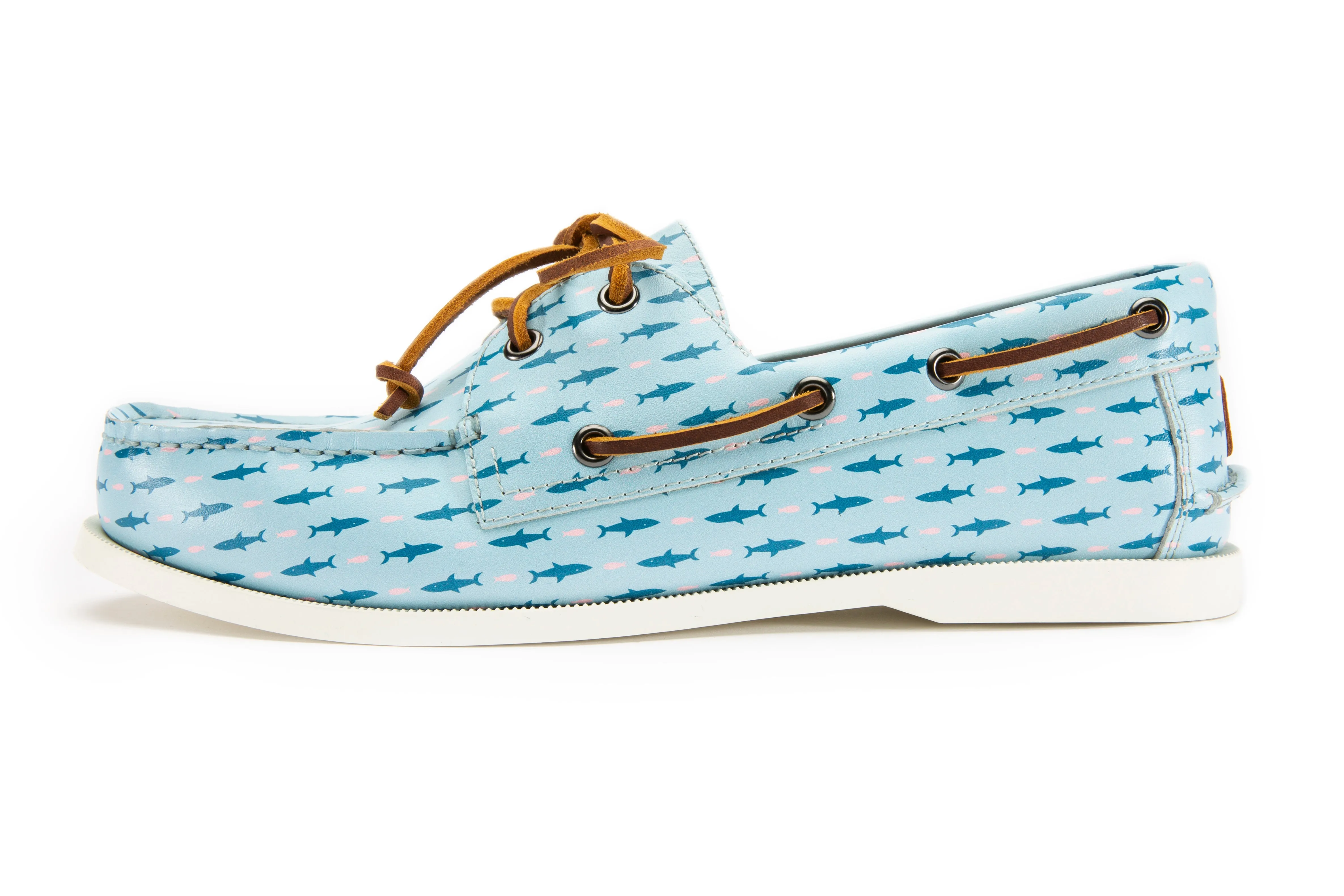 The Pink and Blue Sharks Boat Shoe Weekend Outing Style Go
