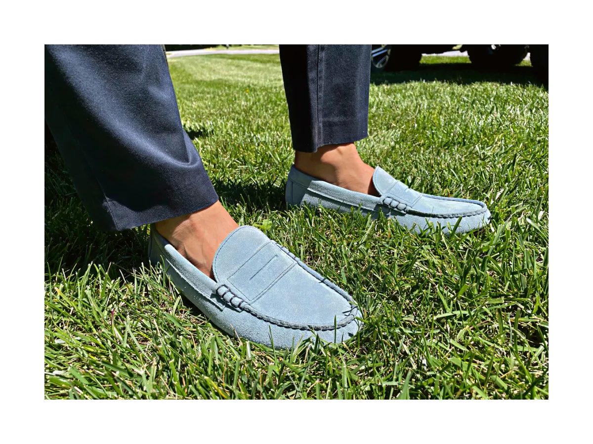 Bright Lane The Sky Blue Suedes Penny Loafer Shoe