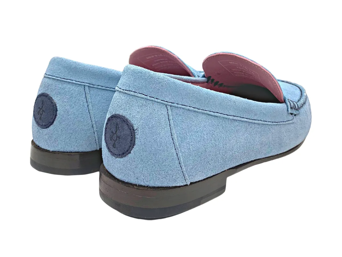 The Sky Blue Suedes Penny Loafer Shoe Stylish Footwear Firm Grip
