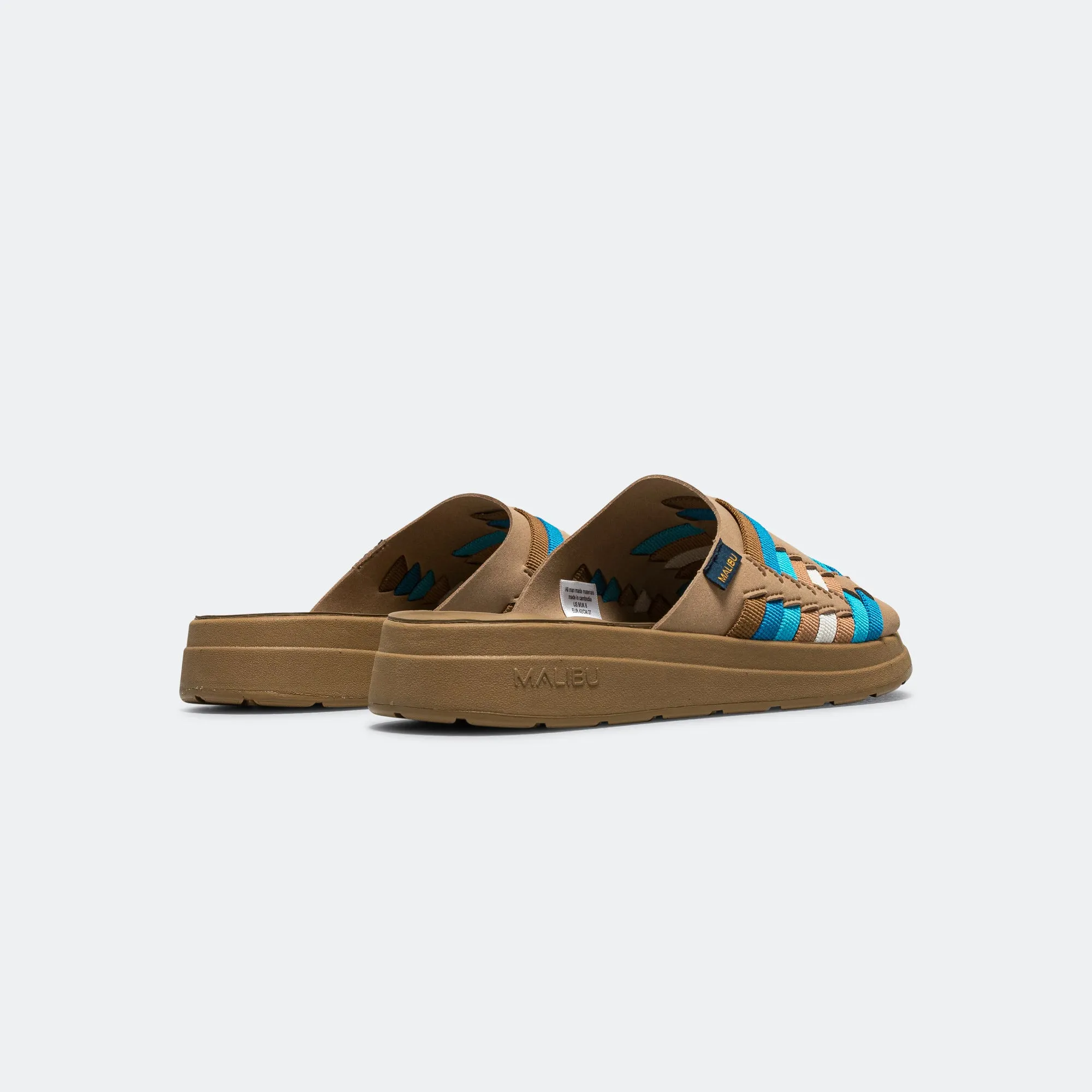 Open Toe Casual Shoes Thunderbird Slide - Beige/Blue-Coyote