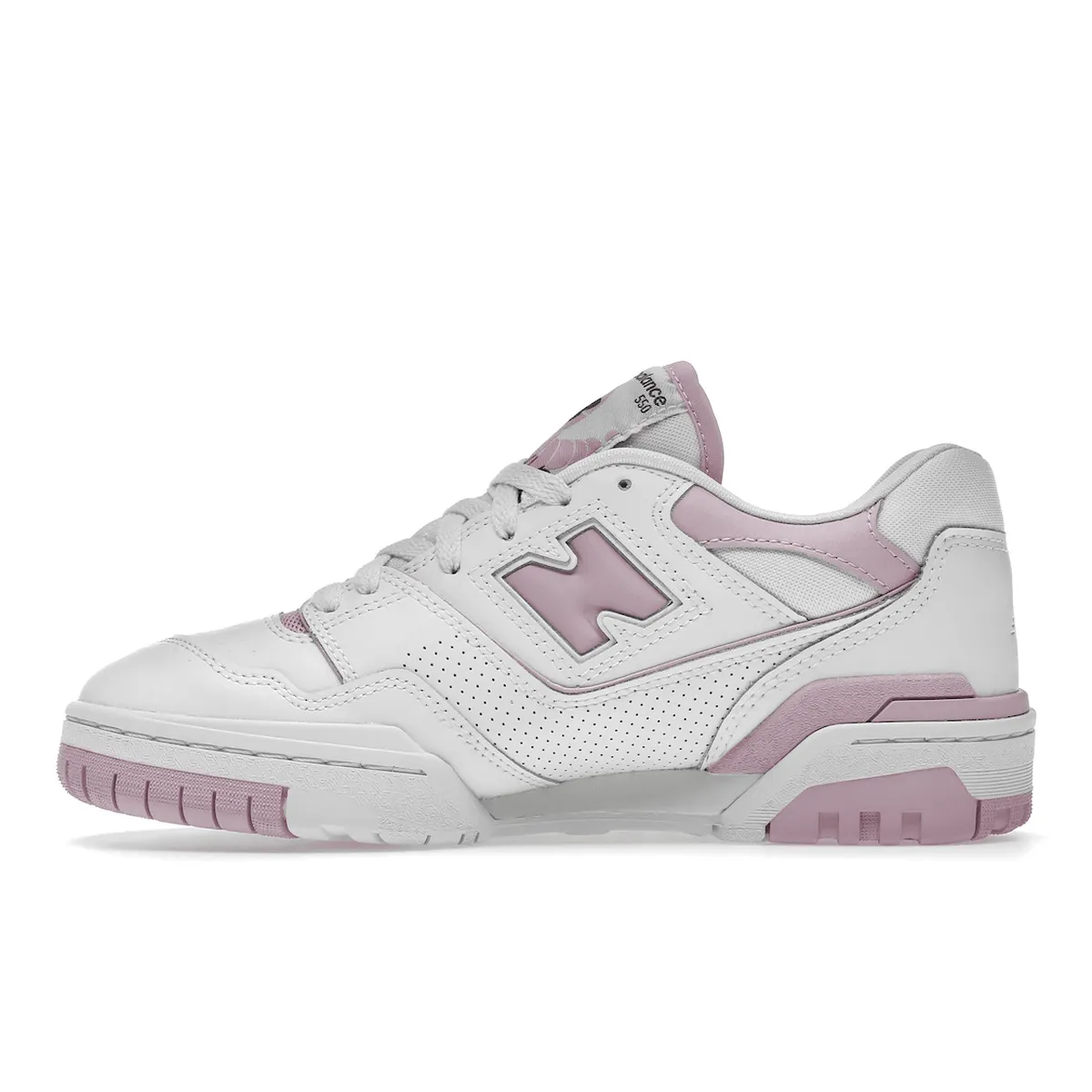 Comfortable Bottom Recycled Polyester Blend New Balance 550 White Bubblegum Pink