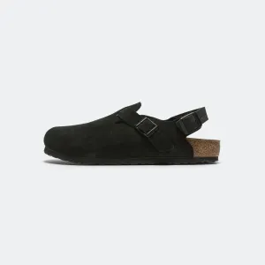 Tokio - Black Suede Leather Footbed Design