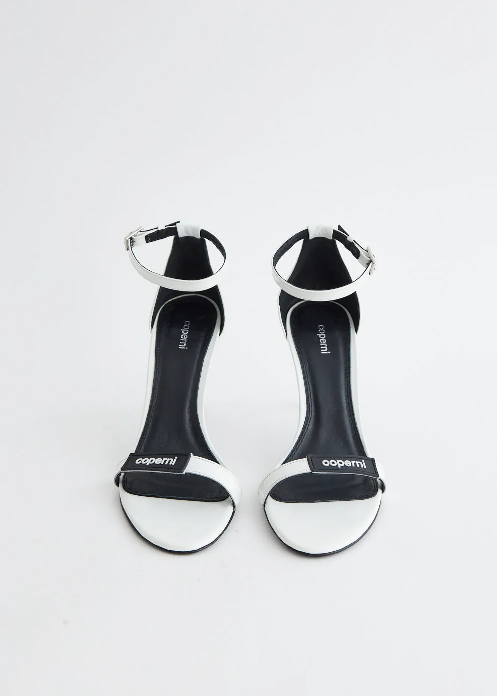 Patent Skinny Strap Logo Sandals City Stride