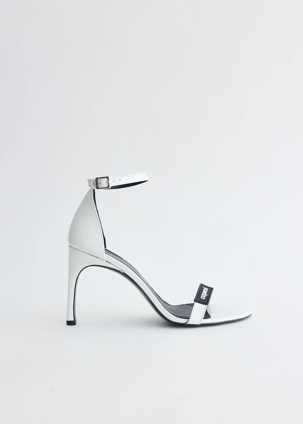 Patent Skinny Strap Logo Sandals Quiet Walk LaceUp