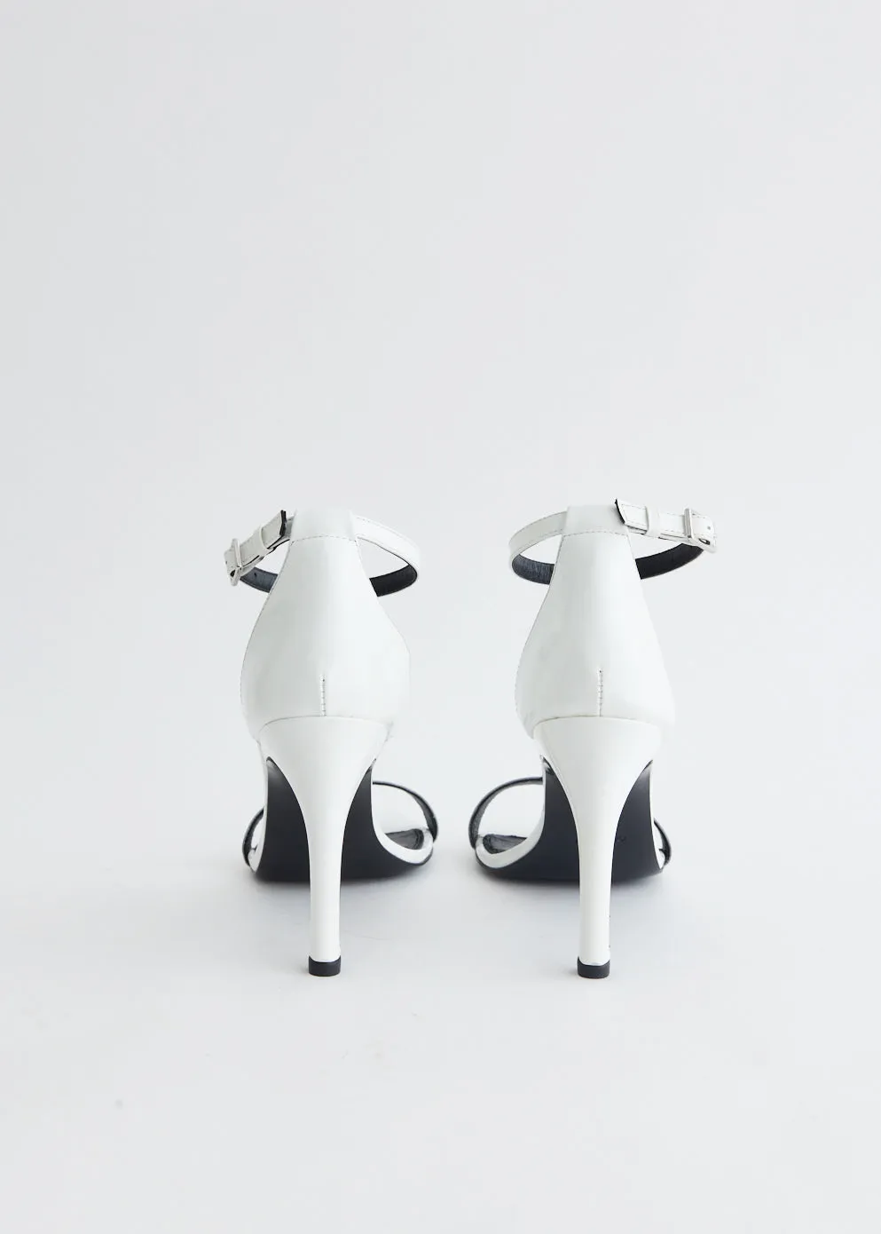 Light Look Patent Skinny Strap Logo Sandals