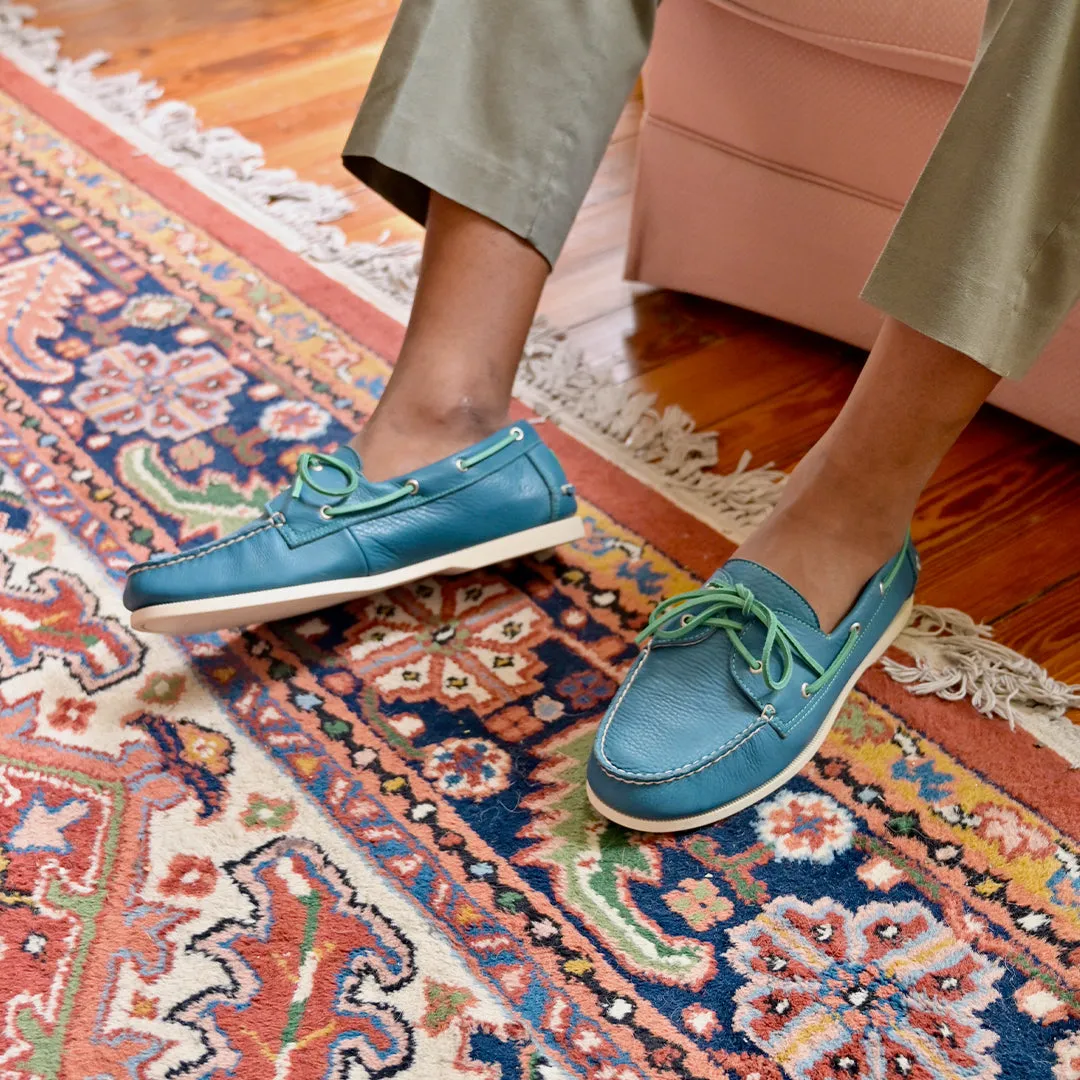 Roomy Toe Box The Pebble Blues Boat Shoe