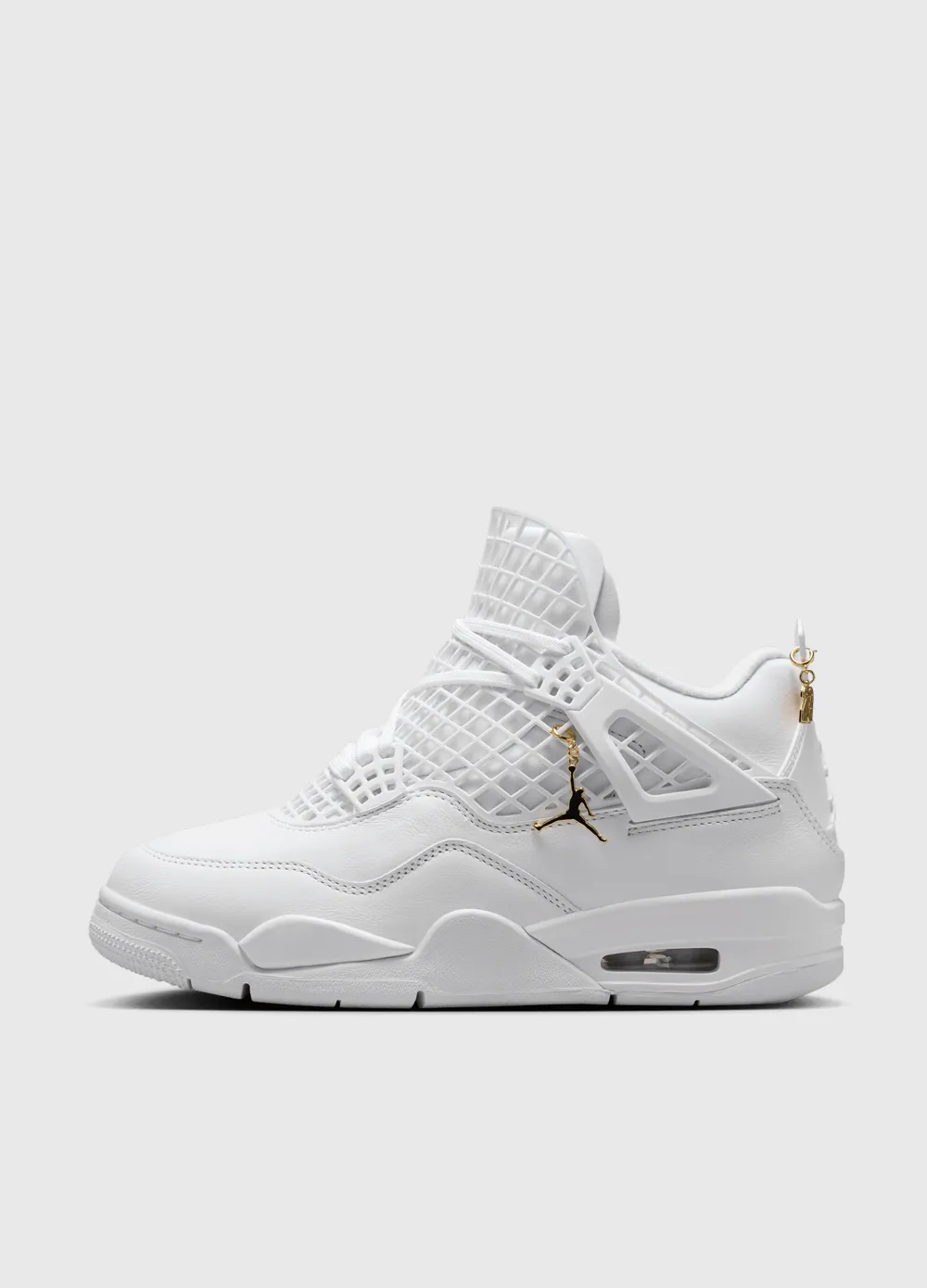 Women's Air Jordan 4 Net 'Triple White' Sneakers Snack Step Comfortable Fit Socks