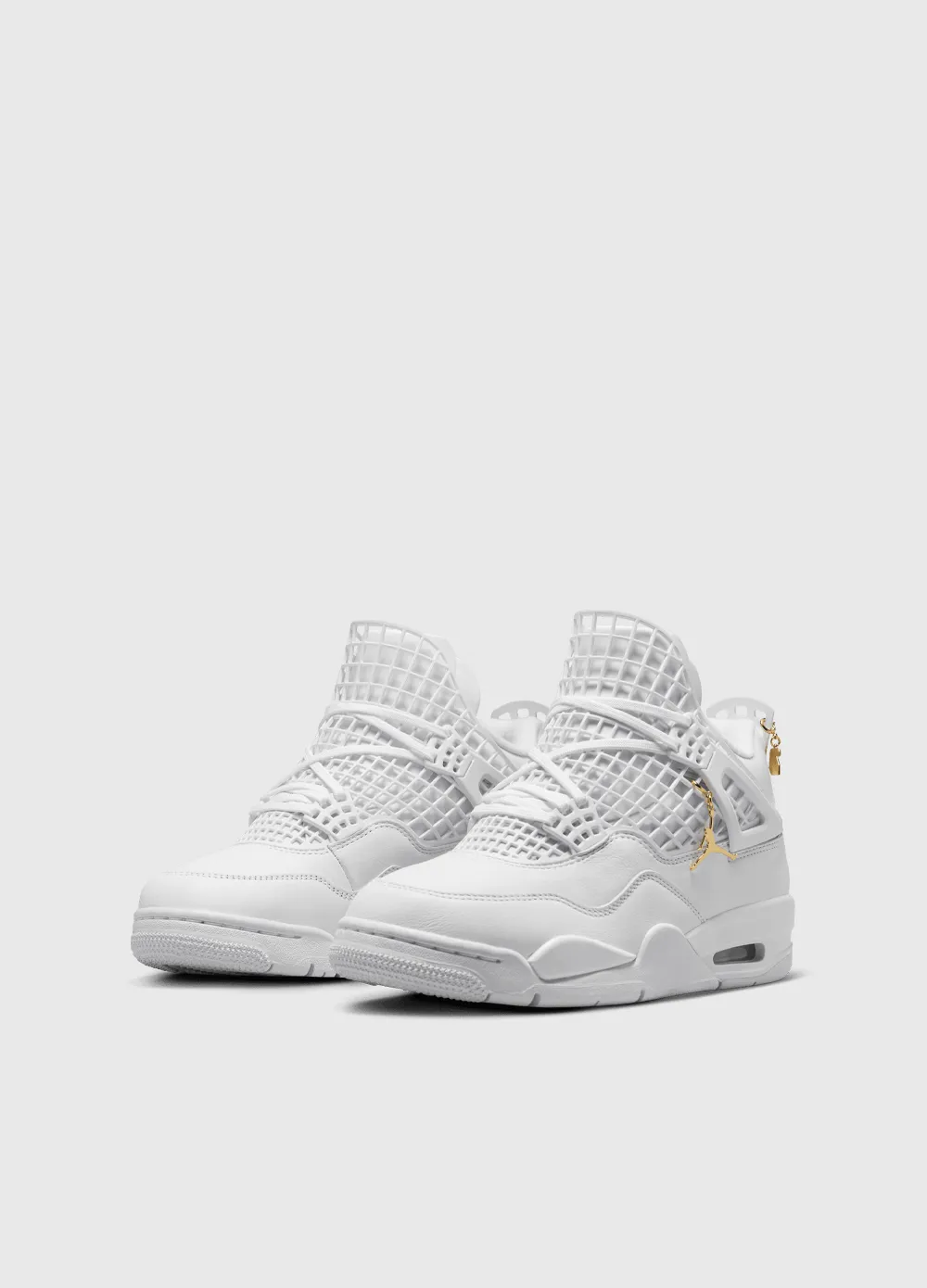 Simple Look Women's Air Jordan 4 Net 'Triple White' Sneakers