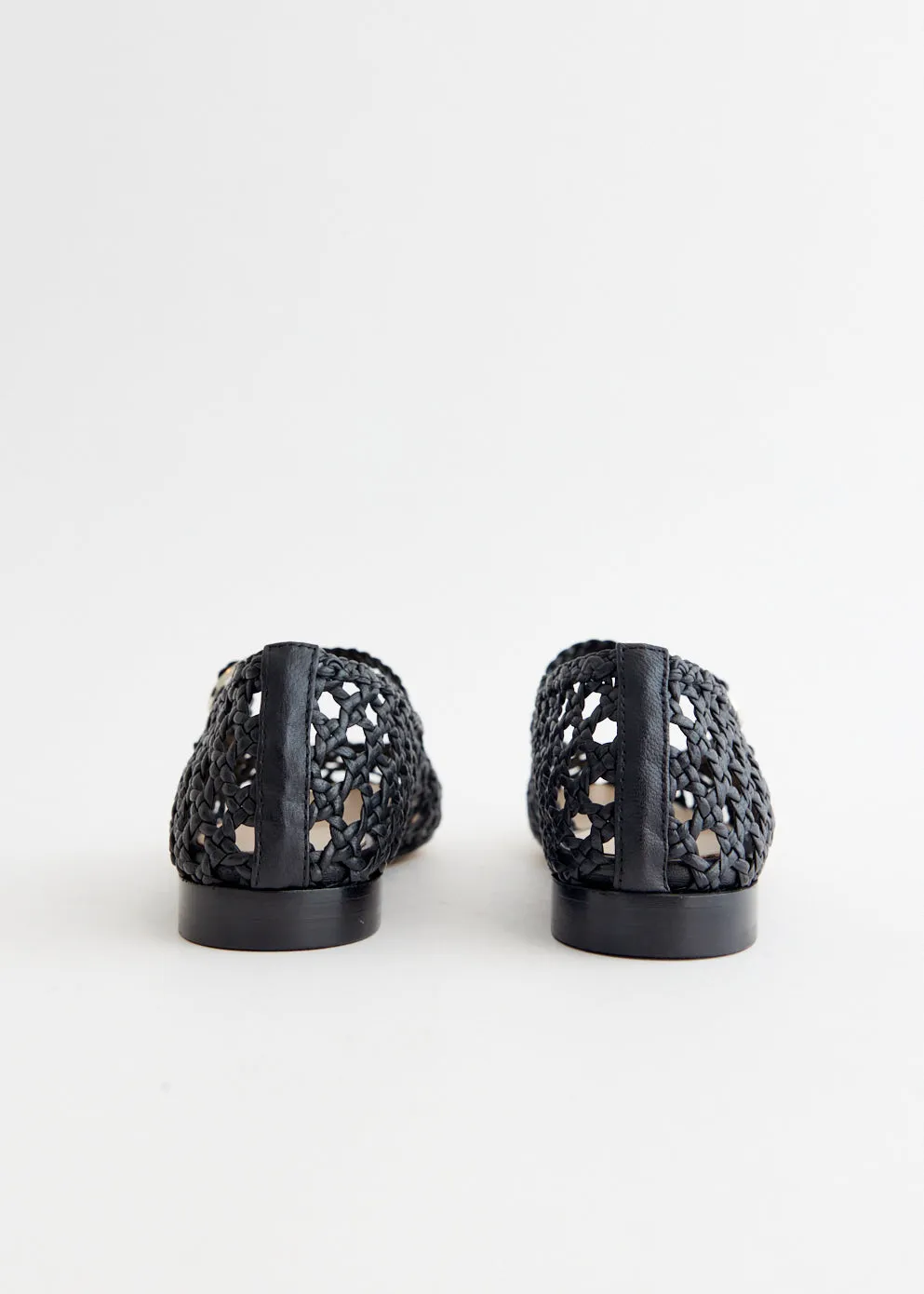 Energy return Woven Leather Mary Jane Flats