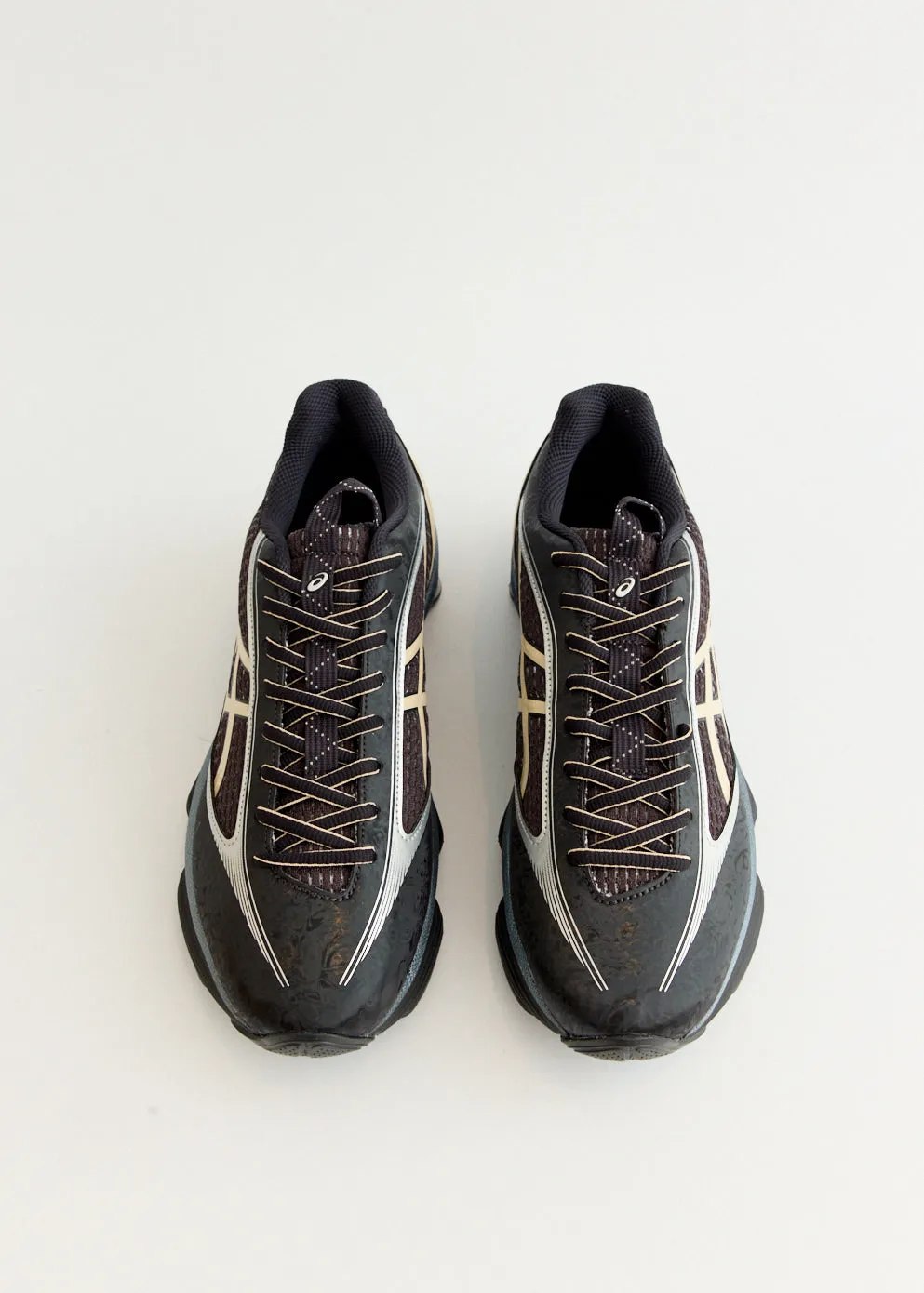 US6-S Gel-Kinetic Fluent 'Black' Sneakers Block Step Studded Trim