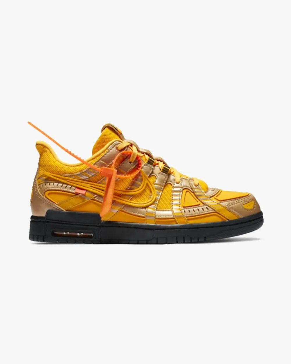 NIKE X OFF WHITE AIR RUBBER DUNK UNIVERSITY GOLD Padded Touch