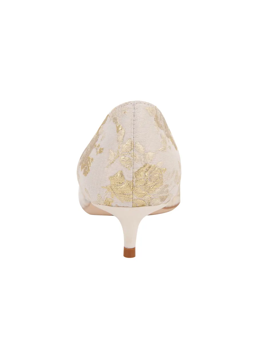 Tailored lining Cliff d'Orsay Kitten Heel Brocade