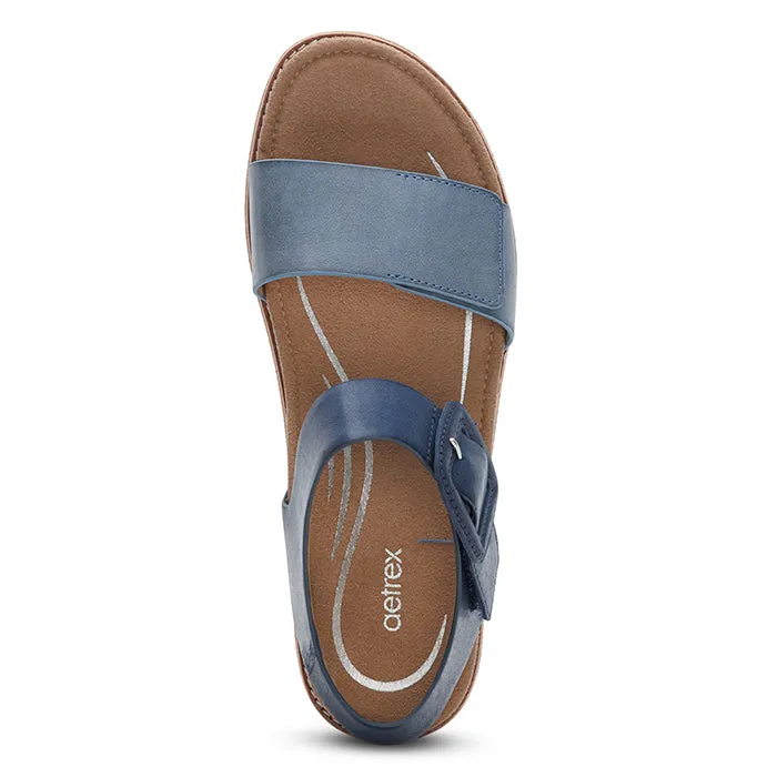 Womens Aetrex Claire in Navy Light Fit Versatile Style